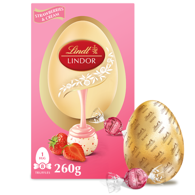 Easter Lindor Shell Egg Strawberries & Cream 260g - fmcgtrading.co.uk